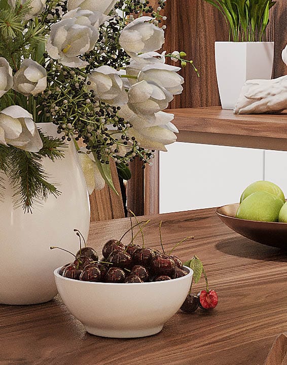 Chung Cư Hiện Đại - Căn Hộ 3 Ngủ (Gỗ Óc Chó) - Phòng Khách & Ngủ 14